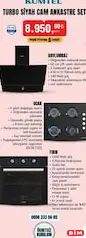 KUMTEL TURBO SİYAH CAM ANKASTRE SET